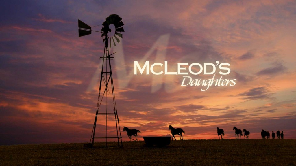 McLeods 2007 logo - windmill sunset sky McLeods Daughters opening titles - the windmill and wild horses on Drovers Run